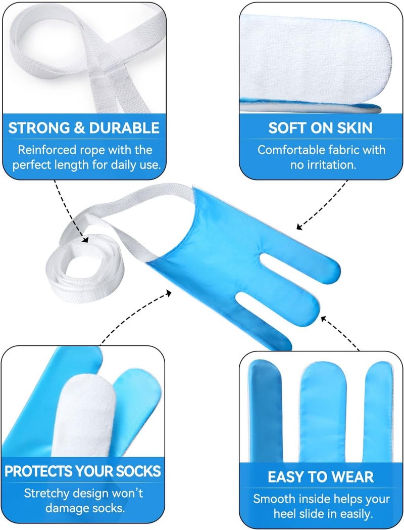 MarginZen Sock Aid Device for Seniors and Shoe Horn Kit - Sock Helper Easy On and Off, Sock Assistant Device No Bending, Adjustable Extended Long Shoe Horn Back Scratcher for Senior - Image 3